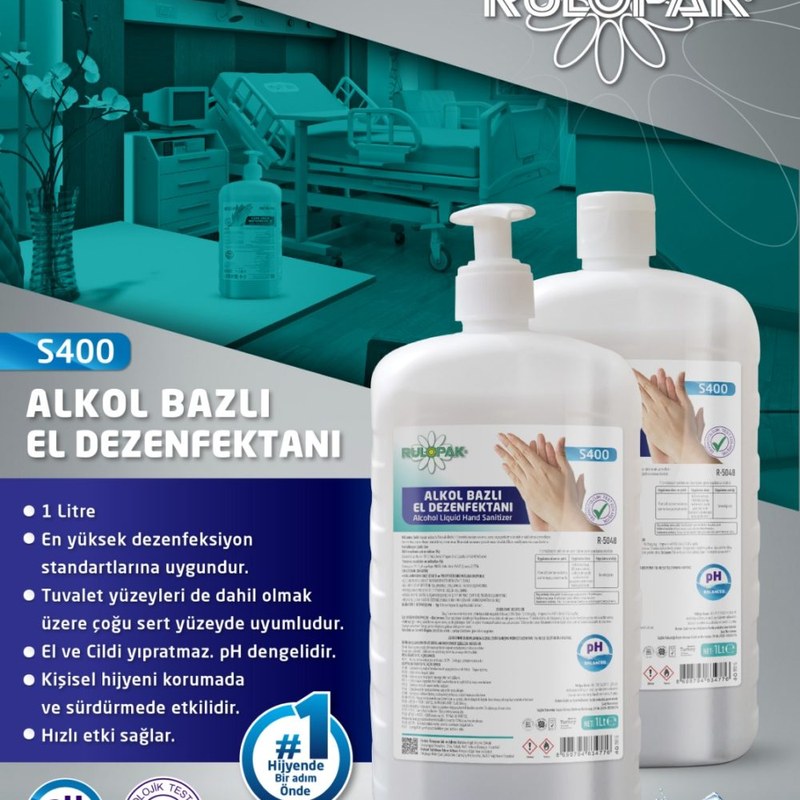 El Dezenfektanı 1L Alkol Bazlı Sıvı 3