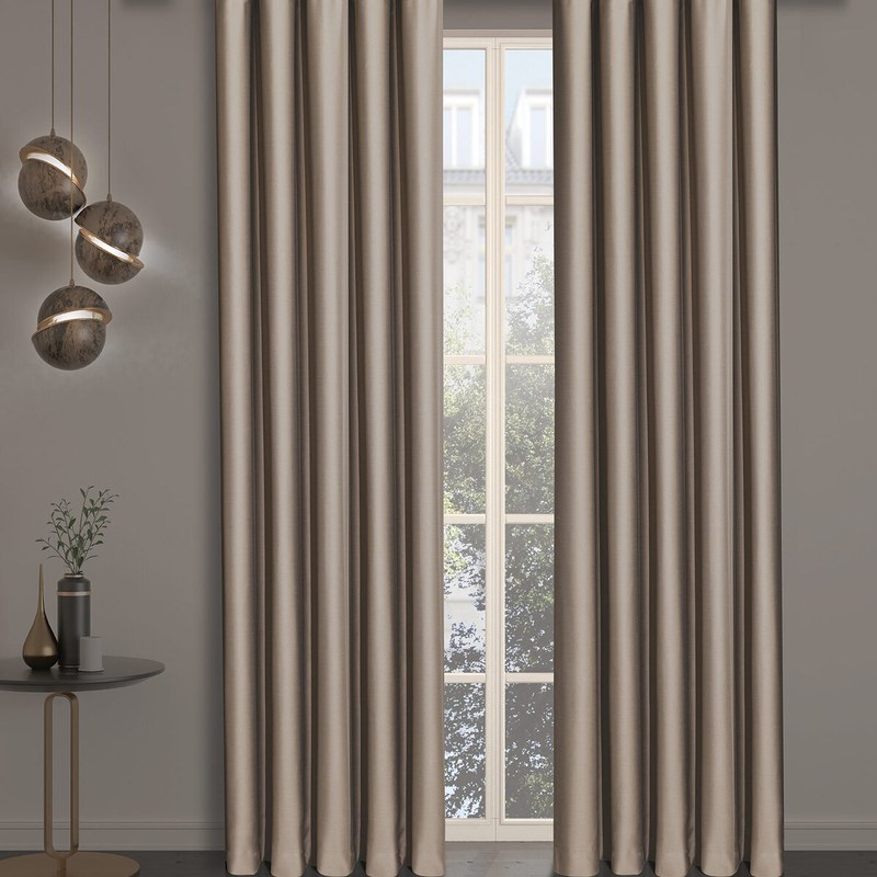 Polyester Blackout Perde 200x260cm Bej 3