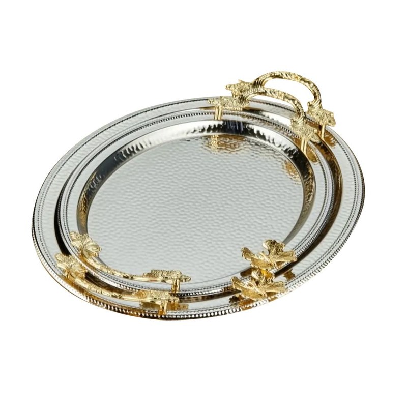 Metal Servis Seti Tepsi Tutamaklı 3lü 1