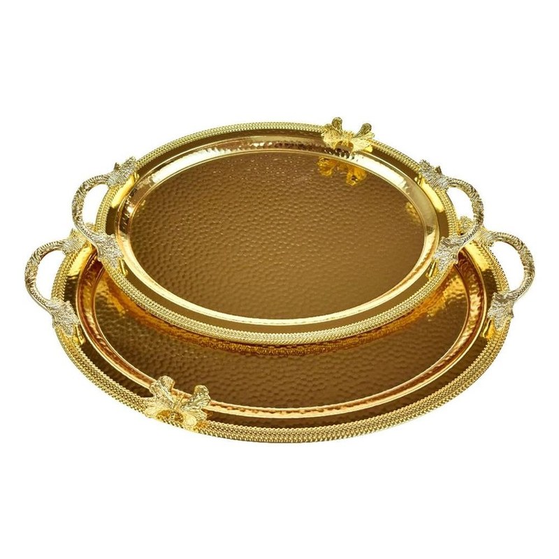 Metal Servis Seti Tepsi Tutamaklı 3lü 3