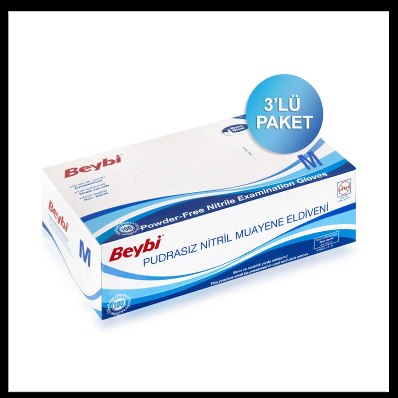 Güvenlik Eldiveni Nitril 100lü Paket M 1