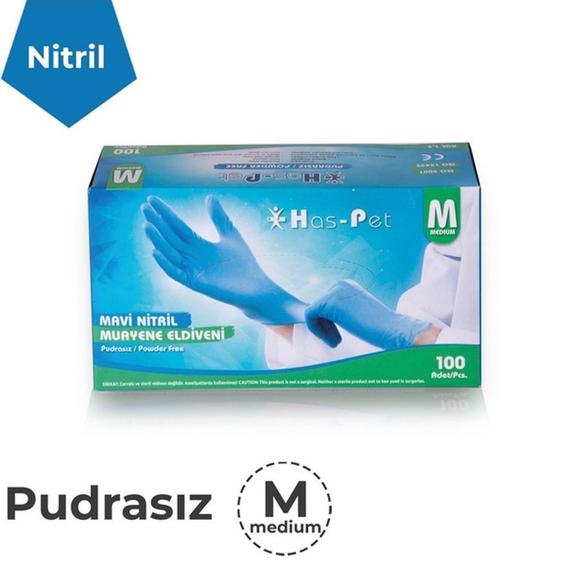 Güvenlik Eldiveni Nitril 100lü Paket M 3