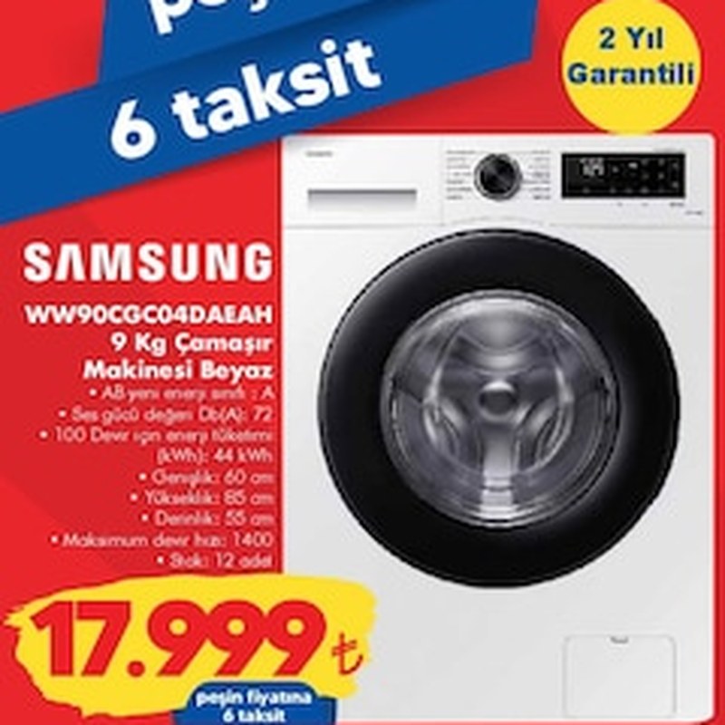 Samsung A++ 12 kg Çamaşır Makinesi Beyaz 1